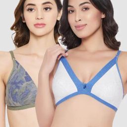 Clovia Multicolor Printed Non Padded Bra (Pack of 2)-image-84