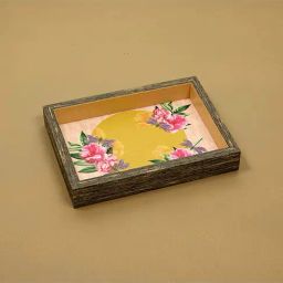 ICRAFT Mello Series Mustard & Brown Mdf Tray - Set of 1-image-8