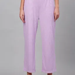 NEUDIS Purple Regular Fit Mid Rise Parallel Trousers-image-67