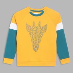 Blue Giraffe Kids Yellow & Teal Blue Printed Full Sleeves Sweatshirt-picture-17