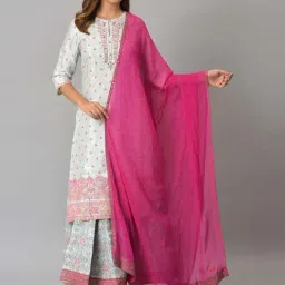 W Berry Pink Printed Dupatta-picture-48