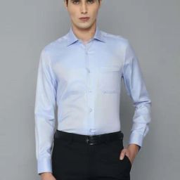 Louis Philippe Blue Cotton Regular Fit Striped Shirts-image-75