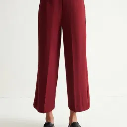 Cover Story Maroon Regular Fit High Rise Culottes-image-27