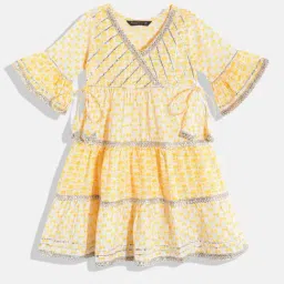 READIPRINT FASHIONS Kids White Lace Full Sleeves Dress-image-20