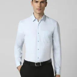 Peter England Blue Regular Fit Shirts-image-91