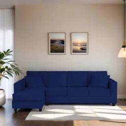 Trevi Aristocrat Velvet LHS 6 Seater Sectional Sofa (Blue)-19