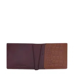 The Vertical Tan Textured Bi-Fold Wallet for Men image 5