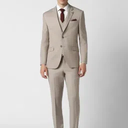 Van Heusen Beige Slim Fit Three Piece Suit-image-34