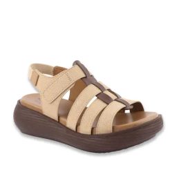 MediFeet Women's Beige Ankle Strap Wedges-image-19