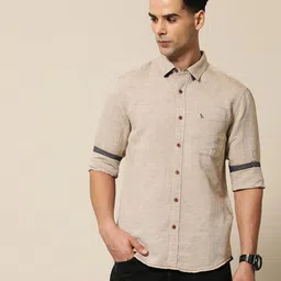 Mr Bowerbird Men Premium Tailored Fit Linen Cotton Oxford Shirt-image-61