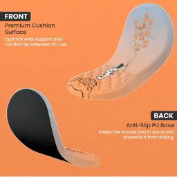 Portronics Comfipad Wrist Rest Mouse Pad with Soft Foam Cushion & Ergonomic Design (Orange) image 4