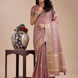 Astita Women Striped Woven Design Zari Organza Saree-picture-27