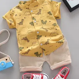 YK Boys Printed Shirt With Shorts Clothing Set-image-50