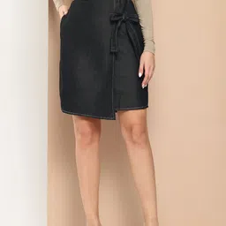 Chemistry Chambray Wrap Skirt-image-65