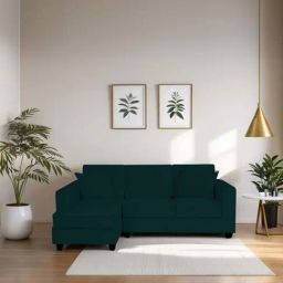 Trevi Aristocrat Velvet LHS 5 Seater Sectional Sofa (Emerald Green)-image-28