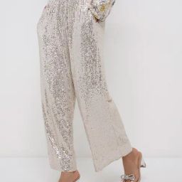 Vark by Westside Silver Sequin-Detailed High-Rise Pants-image-27