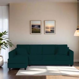 Trevi Aristocrat Velvet LHS 6 Seater Sectional Sofa (Emerald Green)-image-11
