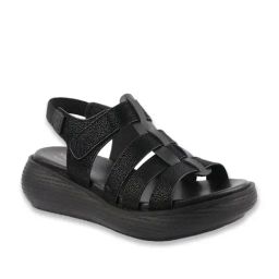 MediFeet Women's Black Ankle Strap Wedges-image-53