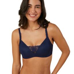 Triumph Blue Lace Non-Wired Full Coverage T-Shirt Bra-picture-20