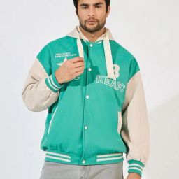 Styli Green Regular Fit Self Design Bomber Jacket-picture-13