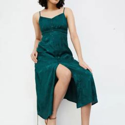 Ginger by Lifestyle Green Printed Midi Dress-image-9