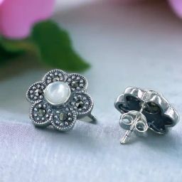 Taraash 925 Sterling Silver White Enamel Earrings For Women-6