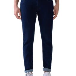 Parx Fancy Blue Cotton Blended Slim Fit Jeans-picture-5