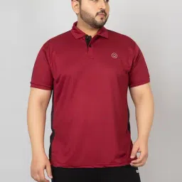 Chkokko Maroon Relaxed Fit Solid Polo T-Shirts-image-81