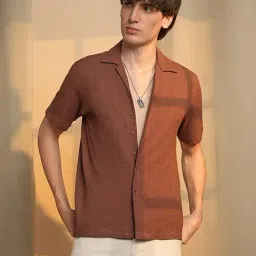 Campus Sutra Brown Regular Fit Self Pattern Shirt-picture-24