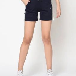 FEMEA Navy Cotton Solid Shorts-picture-30