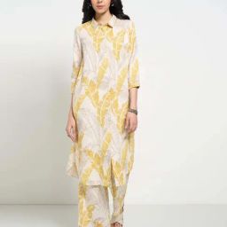 Rangmanch by Pantaloons Yellow Printed Kurtas-picture-0