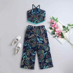 GORLYA Girls Printed Halter Neck Top With Palazzos-image-31