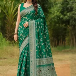 Moda Rapido Women Teal Sarees-picture-26