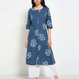 Rangmanch by Pantaloons Blue Printed Kurtas-image-56