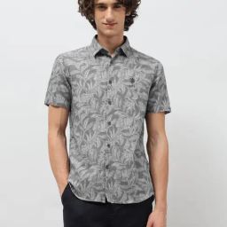 U.S. Polo Assn. Denim Co. Grey Cotton Slim Fit Printed Shirt-picture-26