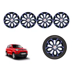 Auto Pearl VioDC40_R Press Type Car Wheel Cover with Retention Ring 35.56 cm (14 Inch) Glossy Purple, Black for Maruti S-Presso LXI Petrol (Set of 4)-image-83