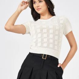People by Pantaloons White Solid Top-picture-44