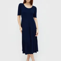 Code by Lifestyle Navy Regular Fit Midi Dress-image-8