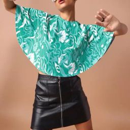 PURVAJA Green Printed Crop Top-image-42