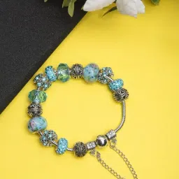YouBella Silver Plated Blue Stylish Latest Crystal Bracelet-image-95