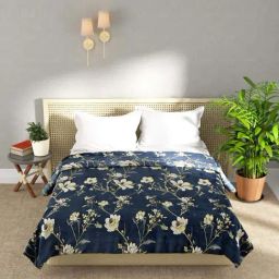 Bianca Nautical Navy Microfibre 250 GSM Double Bed Blanket-45