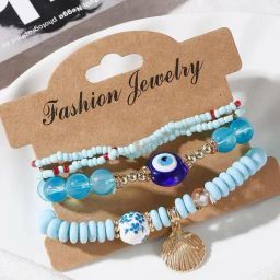 YouBella Bohemian Multi layer Lucky Evil Eye Blue Bracelet-picture-20