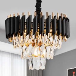 Homesake Black Metal Crystal Chandelier-image-38