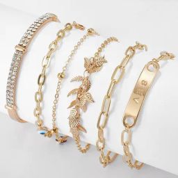 YouBella Gold Plated Celebrity Inspired Stylish Multilayer Bracelet-14
