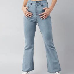 DOLCE CRUDO Blue High Rise Stretchable Jeans-image-35