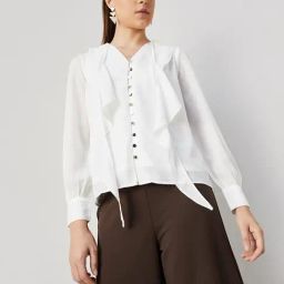 Code by Lifestyle White Regular Fit Top-image-12