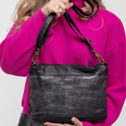 Art N Vintage Silvia Black Leather Textured Small Sling Handbag-16