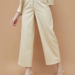 Code By Lifestyle Cream Regular Fit Cream Trousers-image-59