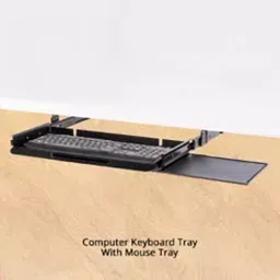 generic EverGreen Computer Keyboard with Mouse Tray Iron Black image 2
