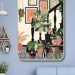 Livin'luxe White & Green Botanical Staircase Printed Wall Art-picture-41